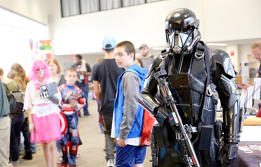 Cosplay, in which people dress up as fictional characters, is one of the attractions of the annual Golden Triangle Comic-Con, which returns Sept. 14-15. Here, an attendee at the 2018 Comic-Con is dressed up in a Star Wars costume. Cosplay, in which people dress up as fictional characters, is one of the attractions of the annual Golden Triangle Comic-Con, which returns Sept. 14-15. Here, an attendee at the 2018 Comic-Con is dressed up in a Star Wars costume.